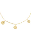 Gold 5 Coin Dangling Chain Necklace - Adina Eden's Jewels