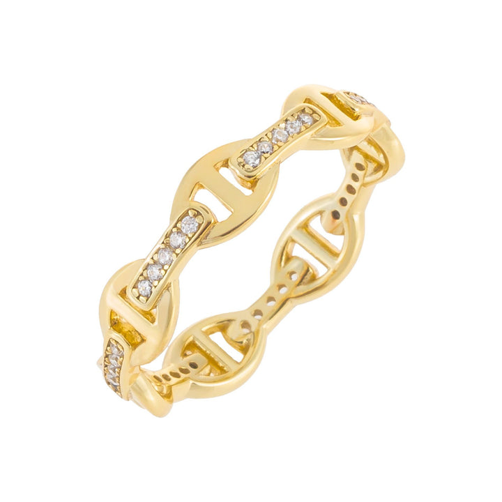 Gold / 8 CZ Chain Ring - Adina Eden's Jewels