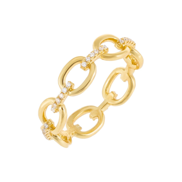 Gold / 8 Pavé Chain Ring - Adina Eden's Jewels