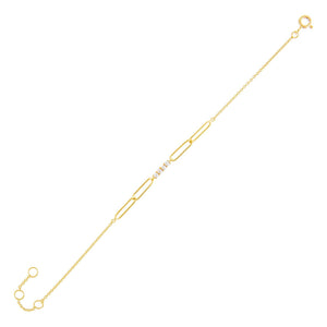 Gold Pearl X Chain Link Bracelet - Adina Eden's Jewels