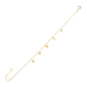 Gold Multi Charm Bracelet - Adina Eden's Jewels