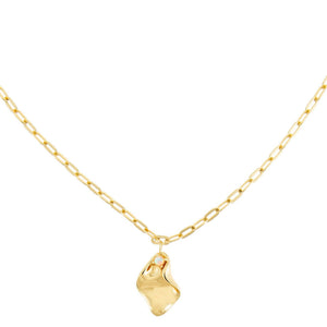 Gold Solid Opal Charm Necklace - Adina Eden's Jewels