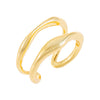 Gold Solid Double Row Ring - Adina Eden's Jewels