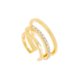 Gold Cascading Pavé Ear Cuff - Adina Eden's Jewels