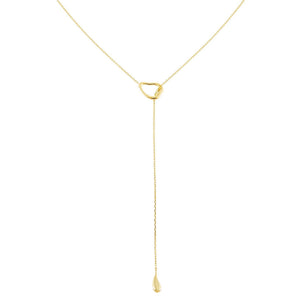 Gold Solid Teardrop Toggle Lariat - Adina Eden's Jewels