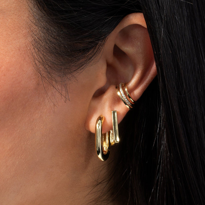  Solid Rectangular Hoop Earring - Adina Eden's Jewels