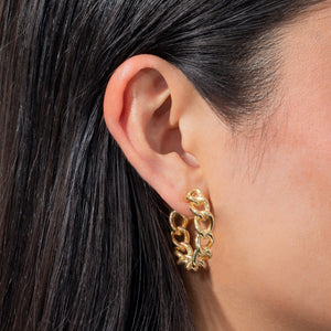  Chunky Cuban Link Hoop Earring - Adina Eden's Jewels