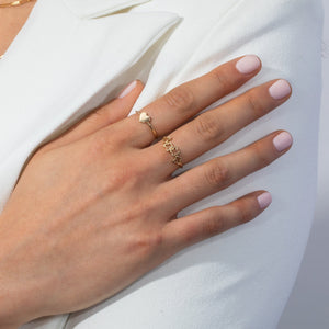  Solid Heart Ring 14K - Adina Eden's Jewels