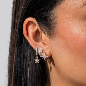  Two-Tone Dangle Star Huggie Earring - Adina Eden's Jewels