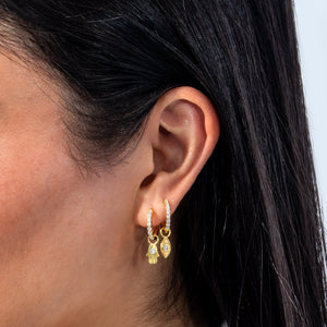  Dangling Hamsa CZ Huggie Earring - Adina Eden's Jewels