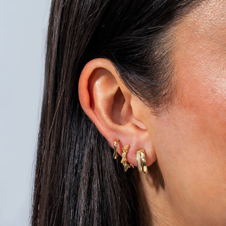  Diamond Spike Hoop Earring 14K - Adina Eden's Jewels