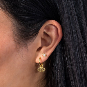  Open Evil Eye Huggie Earring - Adina Eden's Jewels