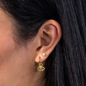  Evil Eye X Pearl Stud Earring - Adina Eden's Jewels