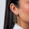  Thin Box Link Drop Stud Earring - Adina Eden's Jewels