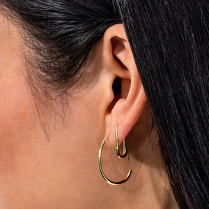  Solid Threader Hoop Earring - Adina Eden's Jewels