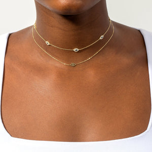  Multi Sapphire Evil Eye Choker - Adina Eden's Jewels