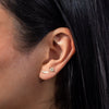  Curved CZ Spike Bar Stud Earring 14K - Adina Eden's Jewels