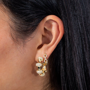  Bamboo Pavé Hoop Earring - Adina Eden's Jewels