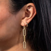  Diamond Oval Drop Hoop Earring 14K - Adina Eden's Jewels