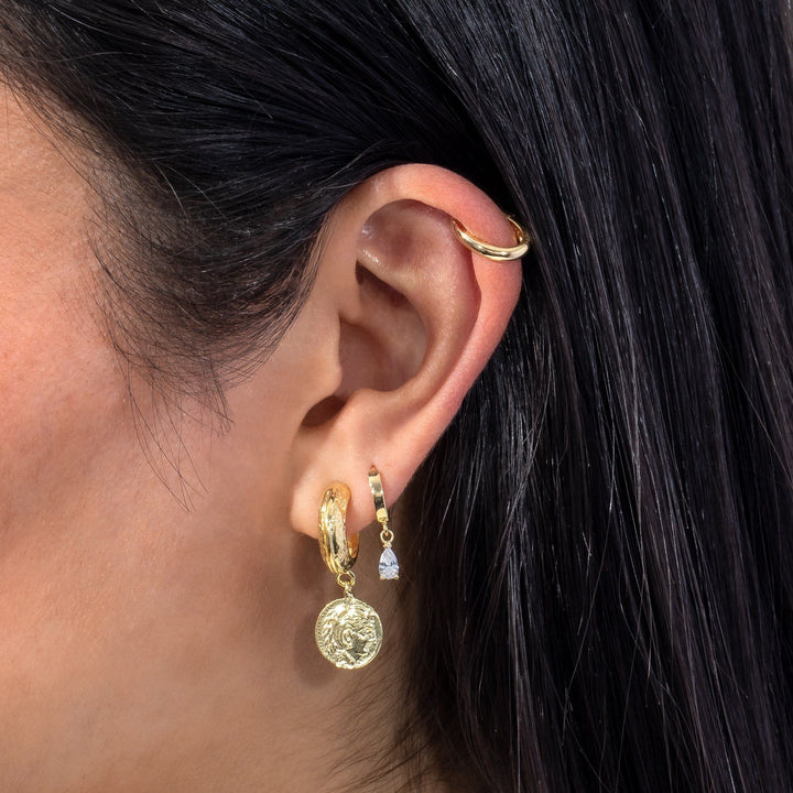  Mini Teardrop Dangle Huggie Earring - Adina Eden's Jewels