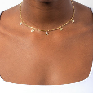  Dangling Stars Figaro Necklace - Adina Eden's Jewels