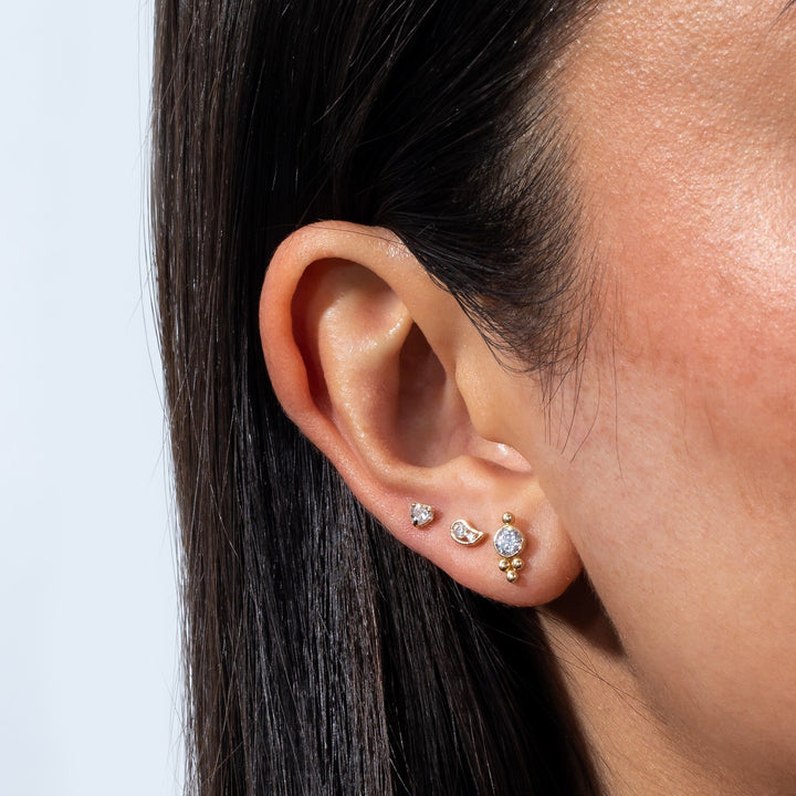  Mini Heart CZ Stud Earring 14K - Adina Eden's Jewels