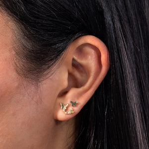  CZ Butterfly Stud Earring 14K - Adina Eden's Jewels
