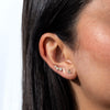  Solid Mini Bar Threaded Stud Earring 14K - Adina Eden's Jewels