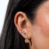  Mini Solid CZ Flower Stud Earring 14K - Adina Eden's Jewels