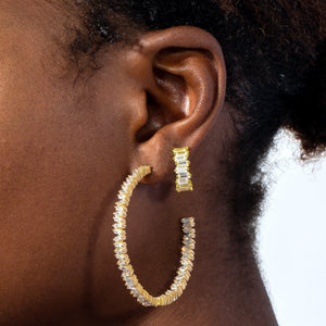  Mini Baguette Hoop Earring - Adina Eden's Jewels