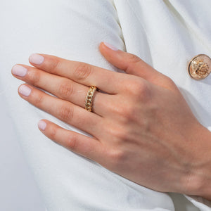  Thick Chain Link Ring 14K - Adina Eden's Jewels