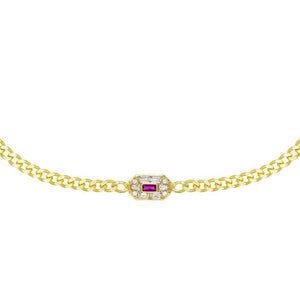 Magenta Baguette Stone Choker - Adina Eden's Jewels