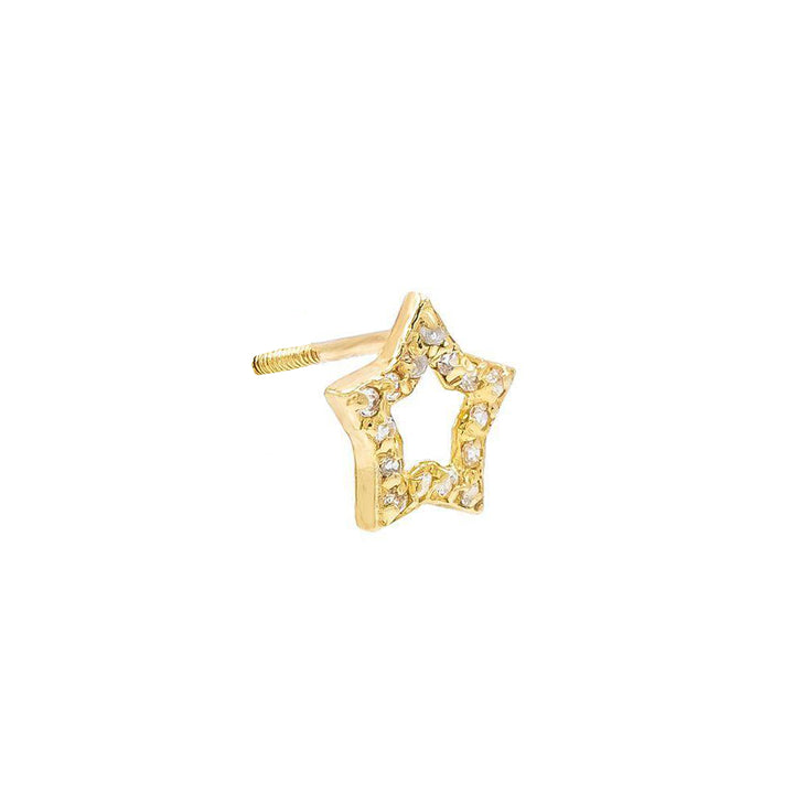  Mini Open Star Stud Earring 14K - Adina Eden's Jewels