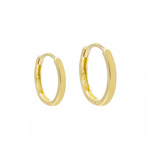 14K Gold / Single Solid Huggie Earring Combo Set 14K - Adina Eden's Jewels