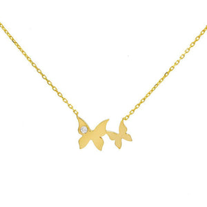 14K Gold Butterfly Necklace 14K - Adina Eden's Jewels