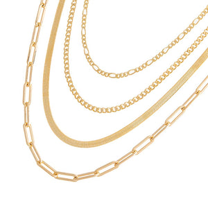 Gold The Classic Chain Necklace Combo Set - Adina Eden's Jewels