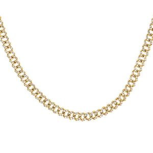 14K Gold / 12" + 3" Extender Diamond Baby Pavé Cuban Link Choker 14K - Adina Eden's Jewels