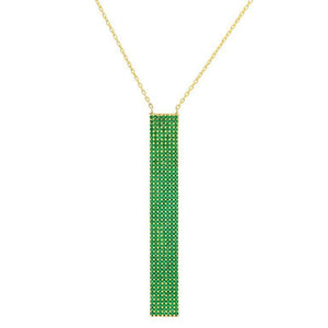 Emerald Green Long Bar Necklace - Adina Eden's Jewels