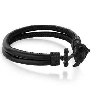 Onyx Men's Matte Anchor Clasp Bracelet - Adina Eden's Jewels
