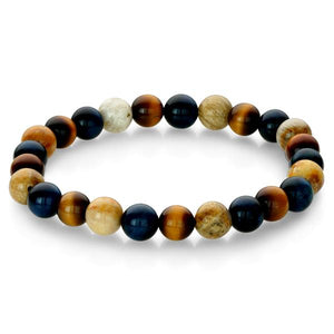 Onyx Chrysanthemum Bead Bracelet - Adina Eden's Jewels