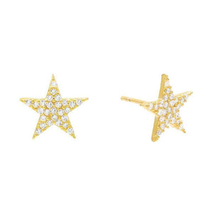 Gold CZ Star Stud Earring - Adina Eden's Jewels