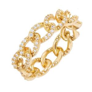Gold / 6 Cuban Chain Ring - Adina Eden's Jewels