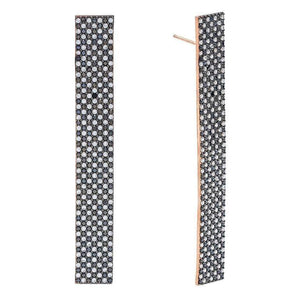 Onyx Long Bar Stud Earring - Adina Eden's Jewels