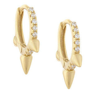 Gold Mini Spike Huggies - Adina Eden's Jewels