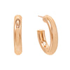Rose Gold / 35 MM Thick Hollow Hoop Earring - Adina Eden's Jewels