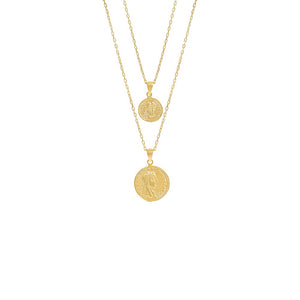 Gold 2 Piece Coin Set Necklace - Adina Eden's Jewels