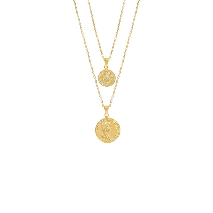 Gold 2 Piece Coin Set Necklace - Adina Eden's Jewels