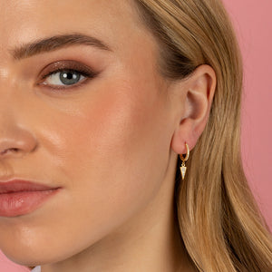  Pavé Dangling Dagger Huggie Earring - Adina Eden's Jewels