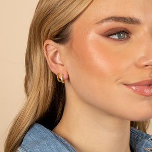  Colored Mini CZ Bezel Huggie Earring - Adina Eden's Jewels