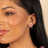  Colored Double Solitaire CZ Chain Stud Earring - Adina Eden's Jewels